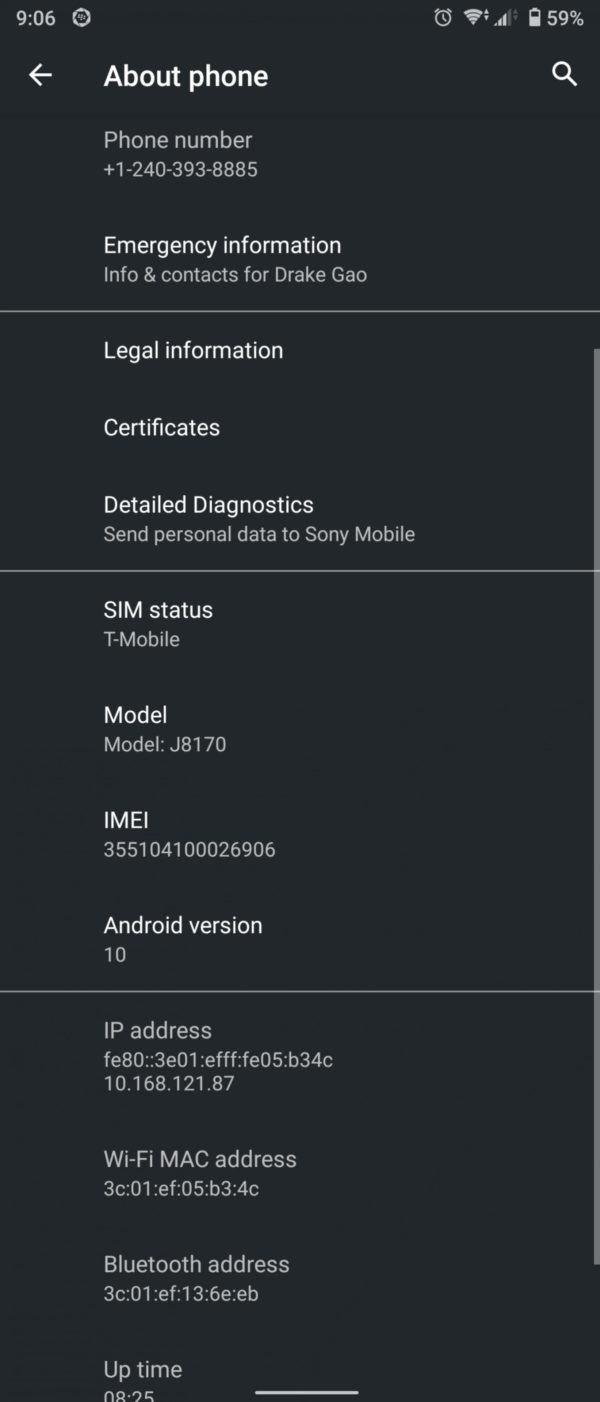 Android 10 Xperia 1 update