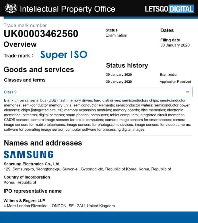 super ISO samsung galaxy s20