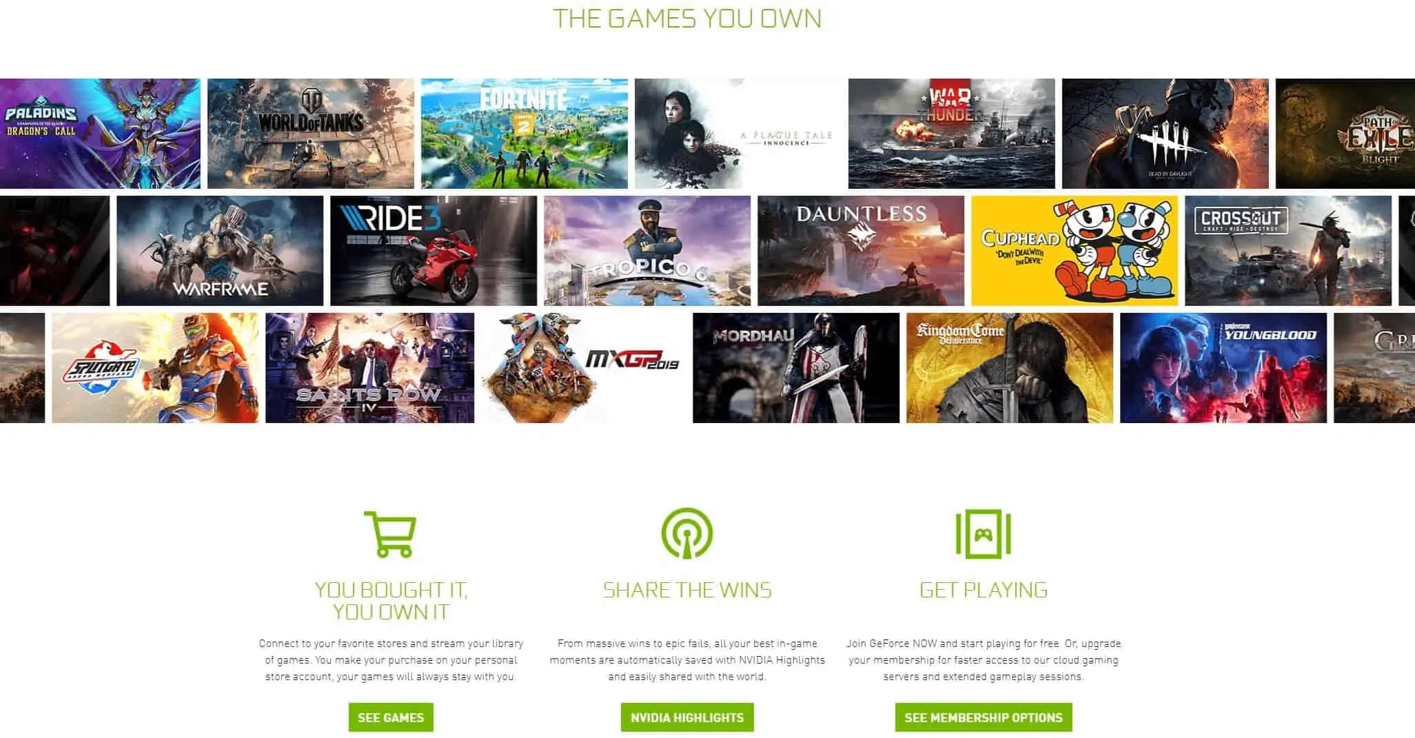 Games on GeForce NOW