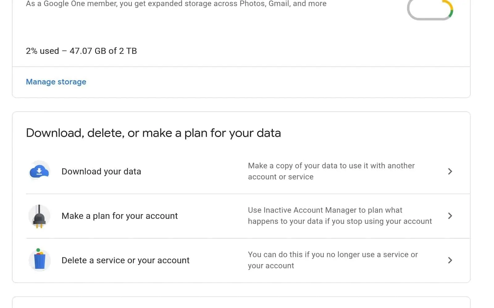 How to see manage google chrome data 05