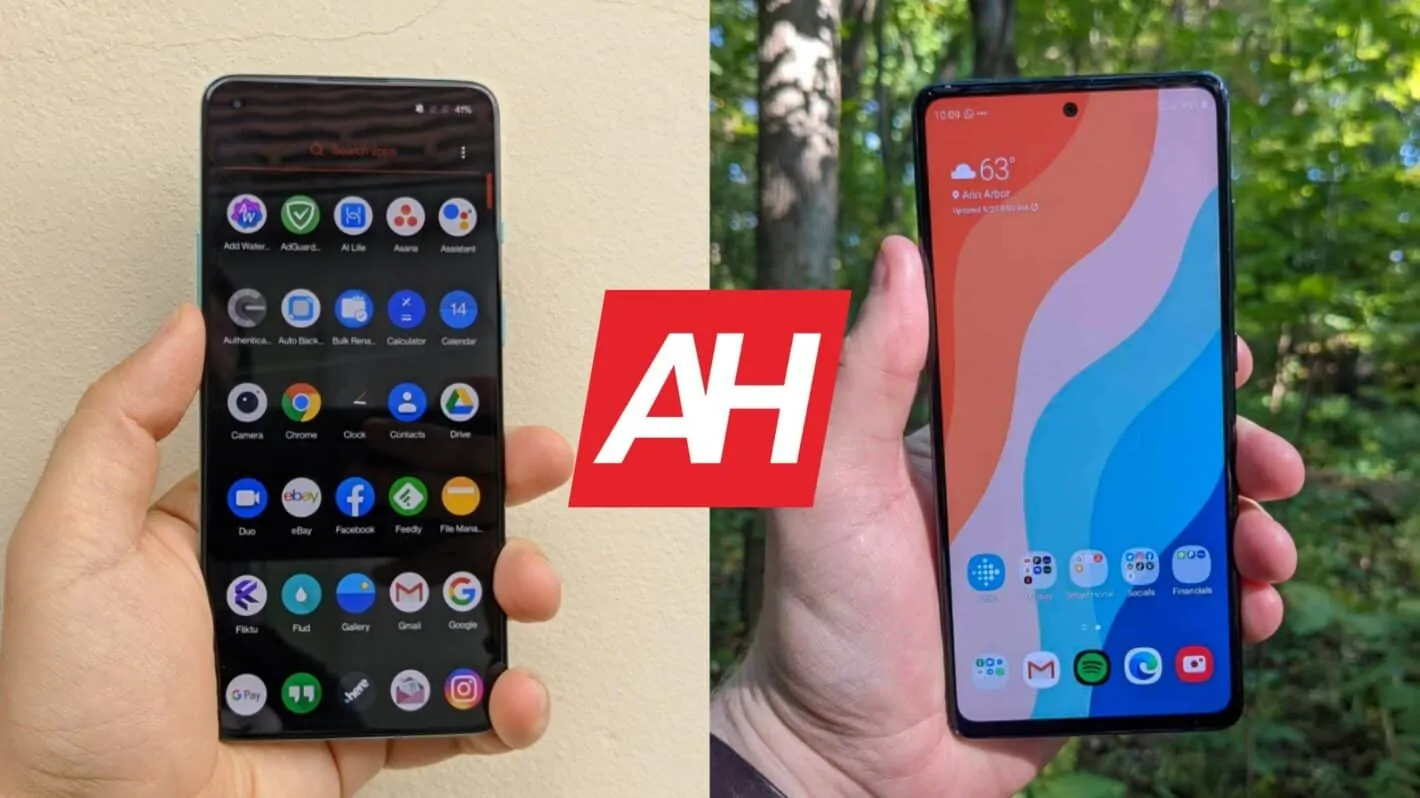 Featured image for Phone Comparisons: OnePlus 8T vs  Samsung Galaxy S20 FE