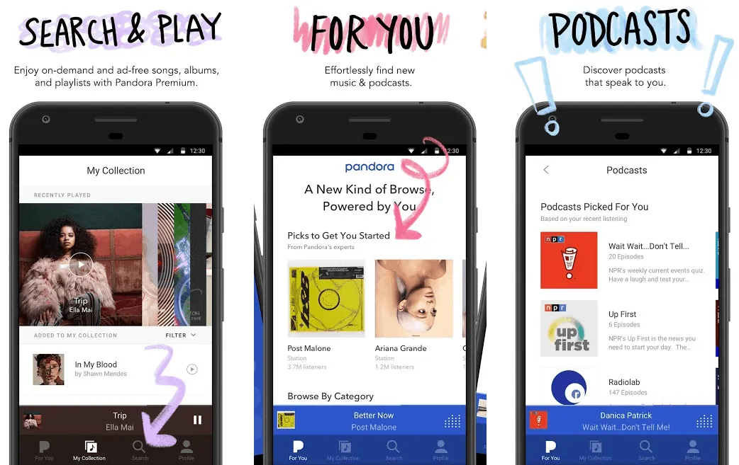 Pandora best music streaming apps android