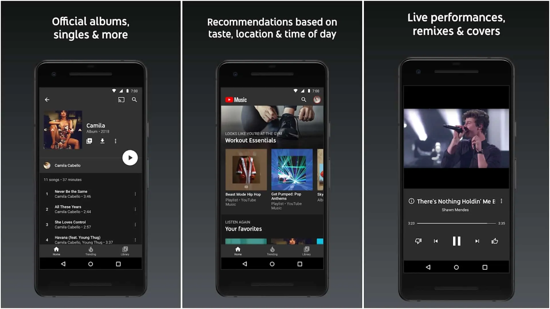 YouTube Music app grid