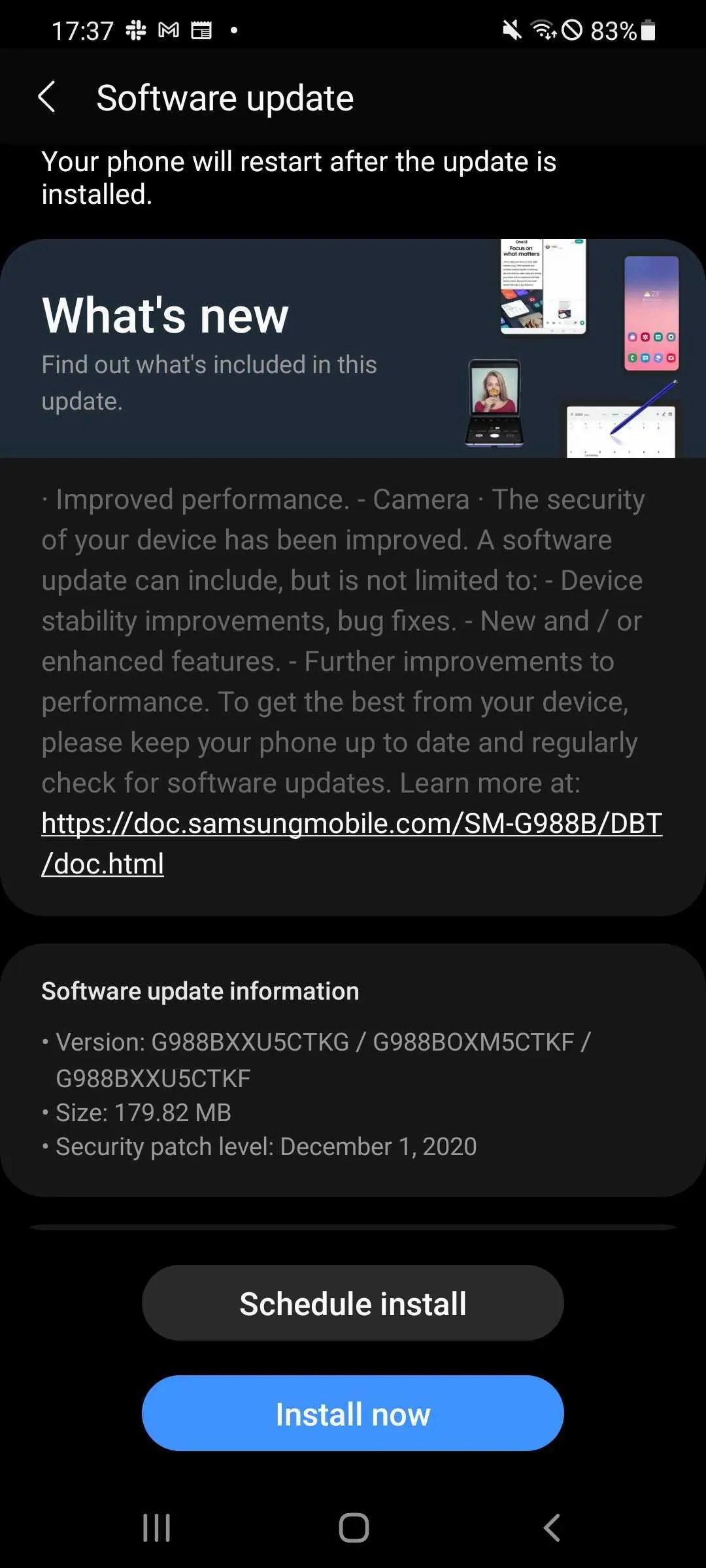 galaxy s20 one ui 3 0 update