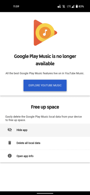hide Google Play Music 1