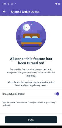 Fitbit Snore Detection 3