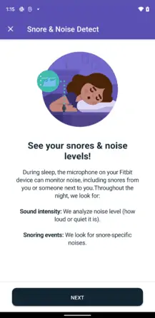 Fitbit Snore Detection 2