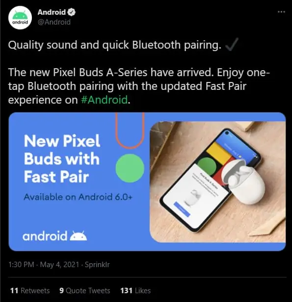 Google Pixel Buds A Tweet