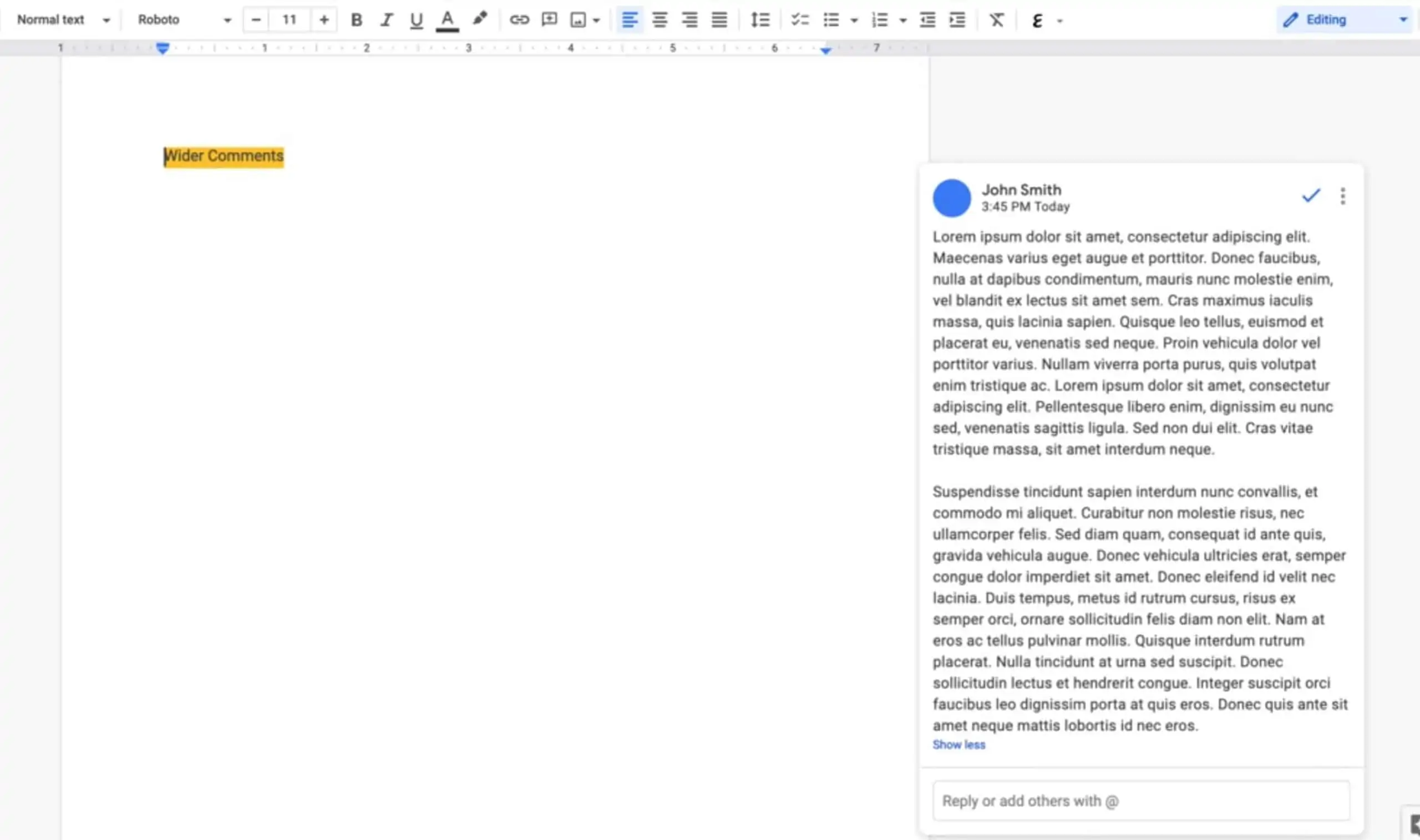 google docs comments