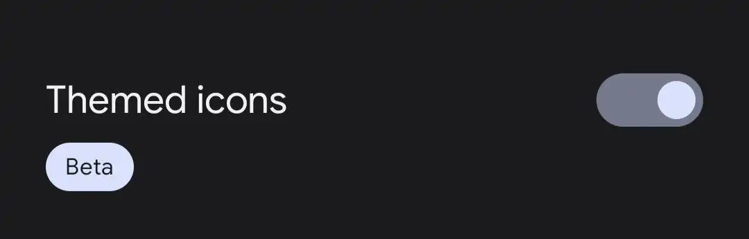 Android 12 themed icons beta option
