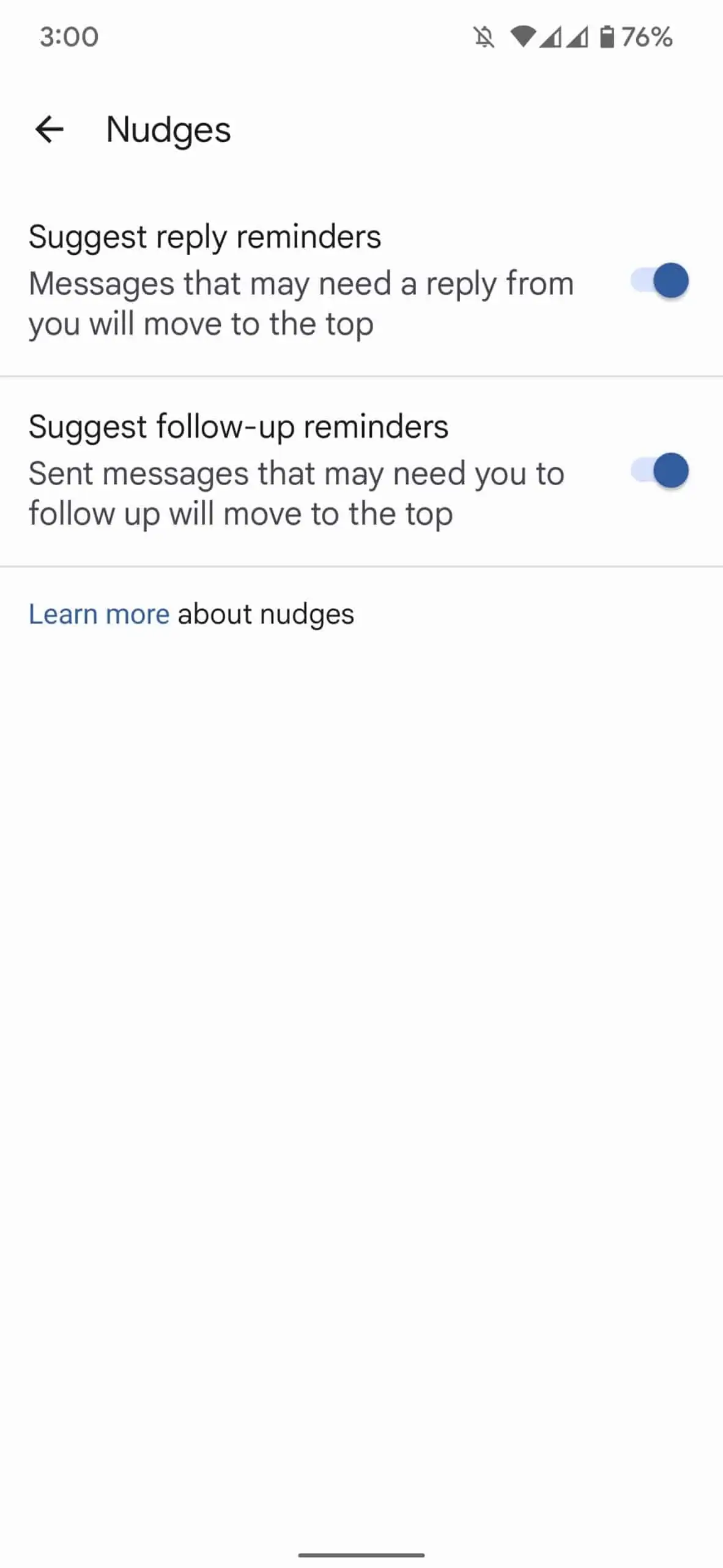 Google Messages Nudges screenshot