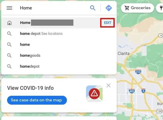 How to edit home address Google Maps desktop 3