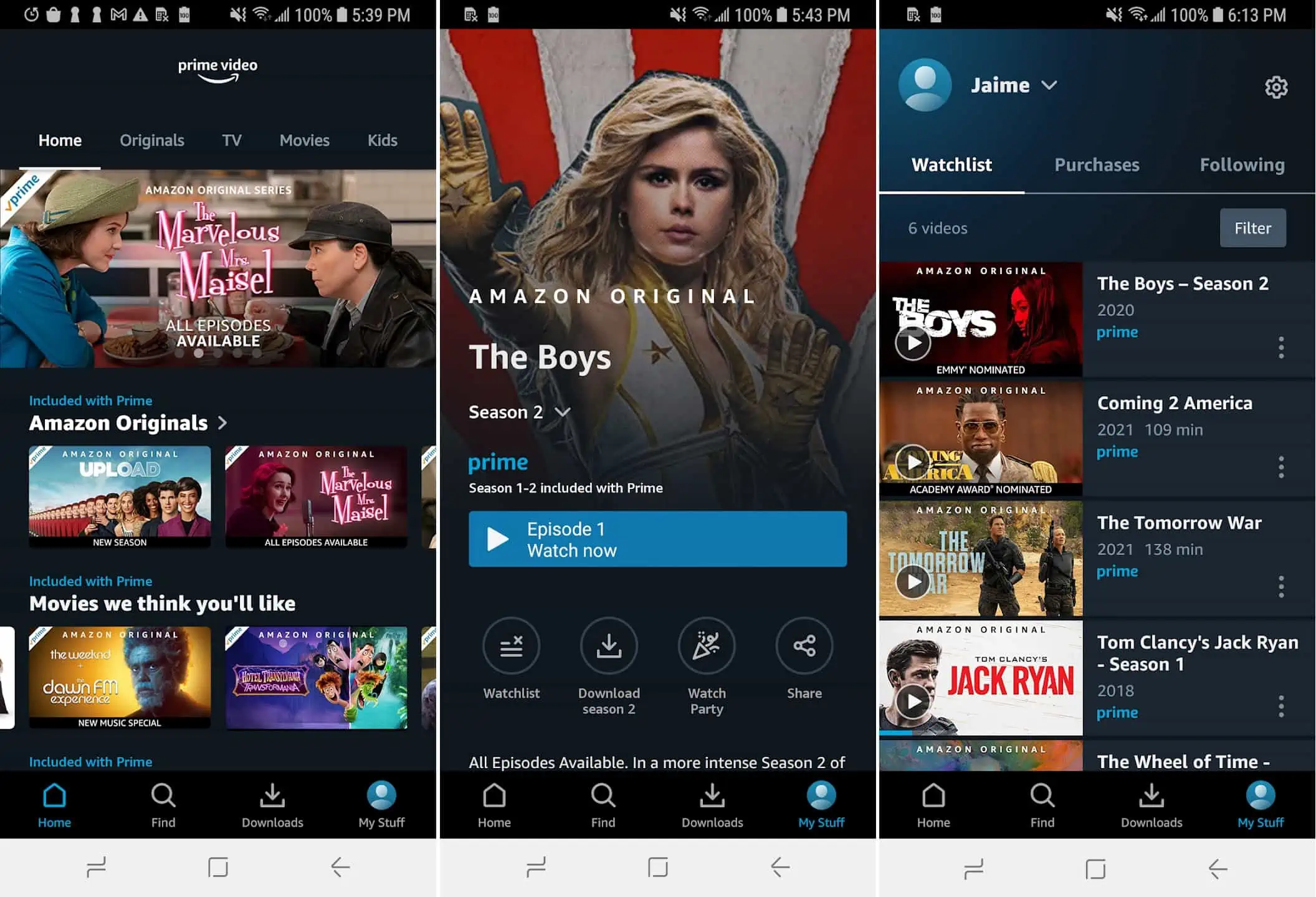 Amazon Prime Video streaming apps