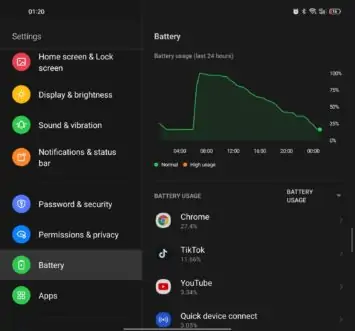 OPPO Find N battery life 3a