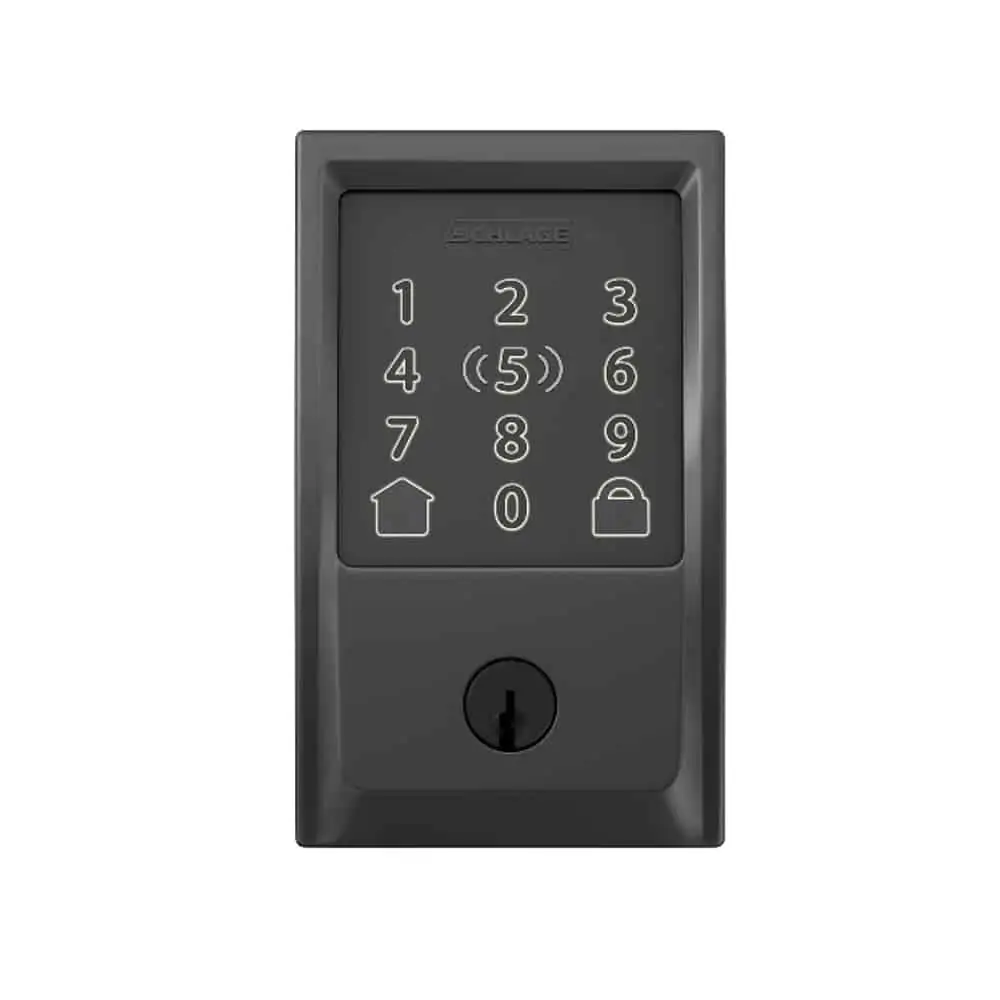 Schlage Encode Plus Century in Matte Black Exterior Headon