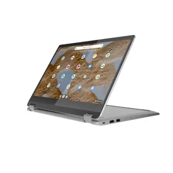01 6 Ideapad Flex 3i Chromebook 15 Arctic Grey Stand Facing Left