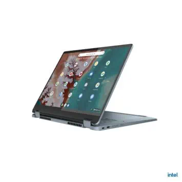 01 93 05 Ideapad Flex 5i Chromebook 14 Stone Blue Stand Facing Left