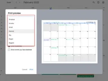 02 3 how to print Google Calendar DG AH 2022