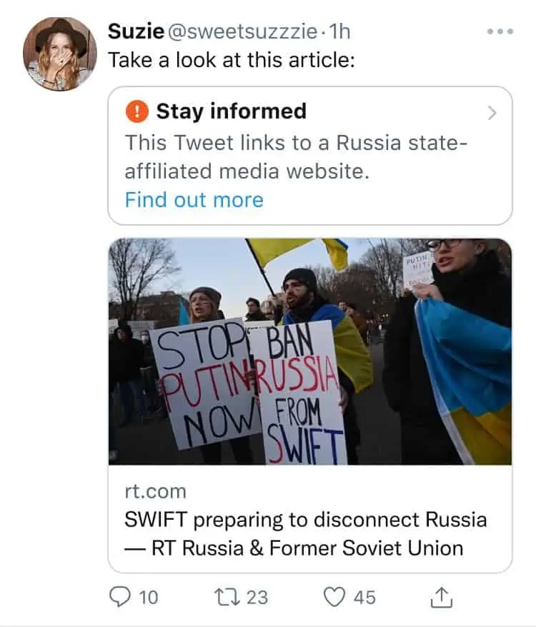 Twitter Russian Media Label