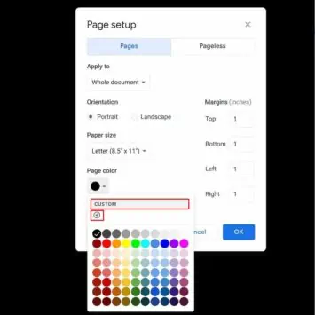 01 7 how to change background color Google Docs DG AH 2022