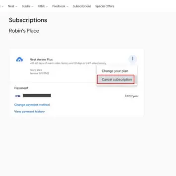 02 4 how to unsubscribe cancel Nest Aware subscription DG AH 2022