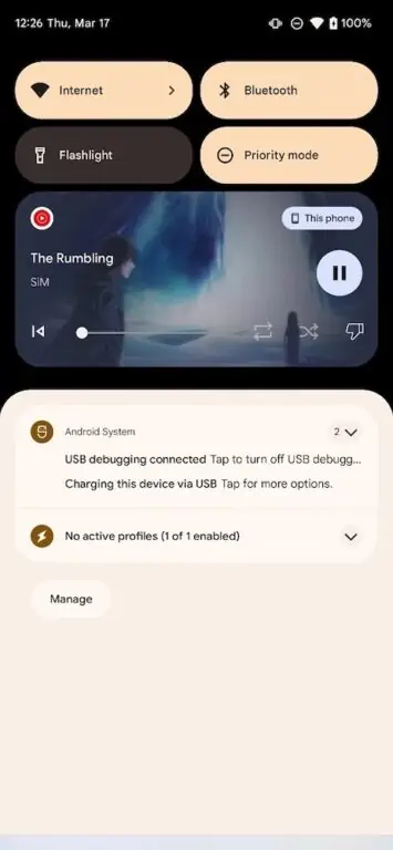 Android 13 DP2 Media Player UI