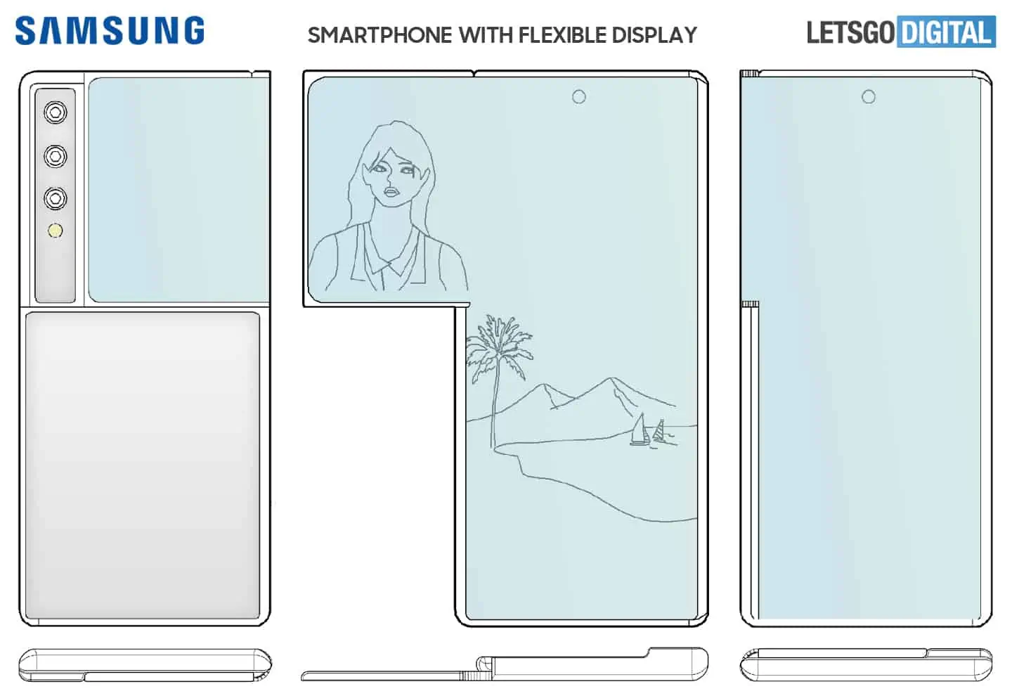 Samsung Galaxy Z Series Sideways Foldable Patent