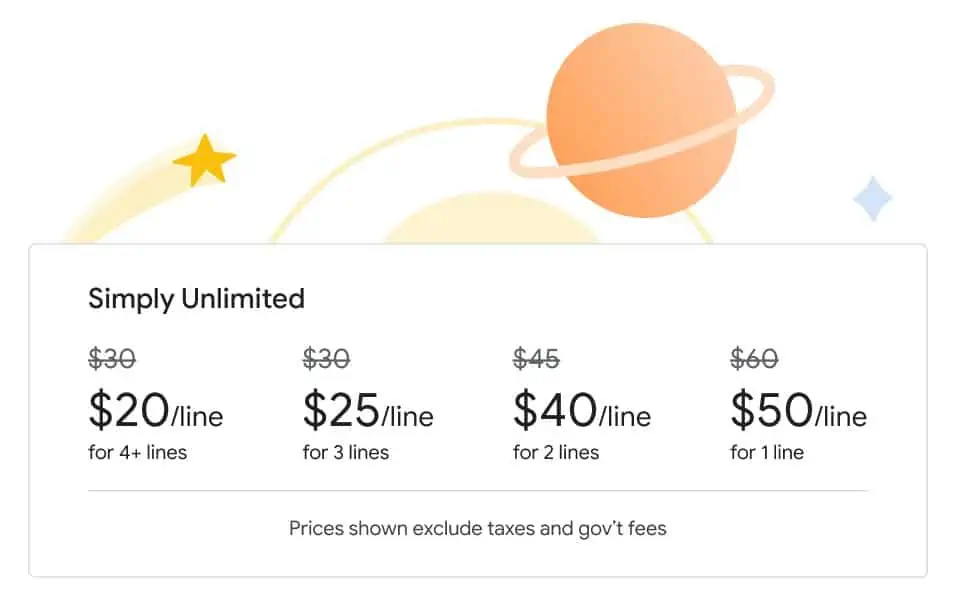 Google Fi Simply Unlimited price cut