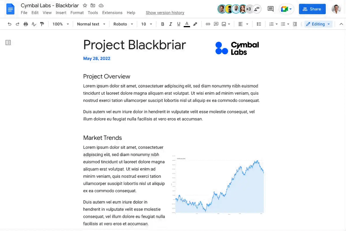 Google Docs select multiple text sections simultaneously