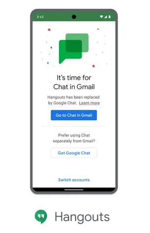 Google Hangouts Google Chat prompt