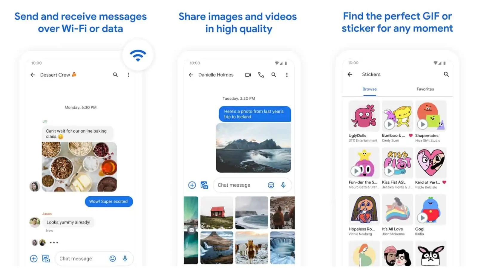 Google Messages app grid image 2022