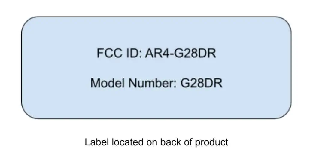 Google FCC wireless device label