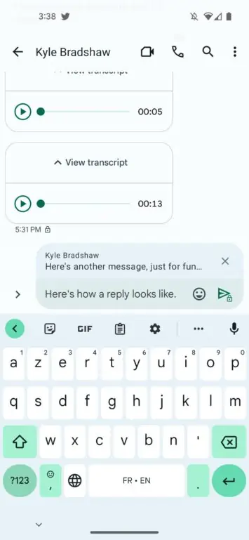 Google Messages direct reply 2