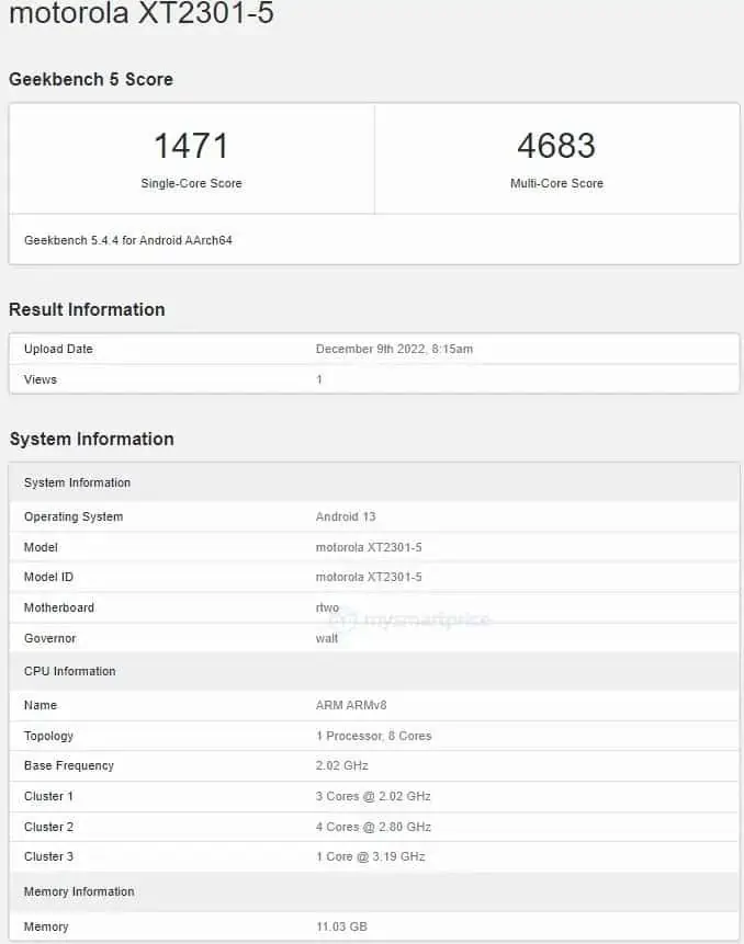 Moto X40 Geekbench image 1