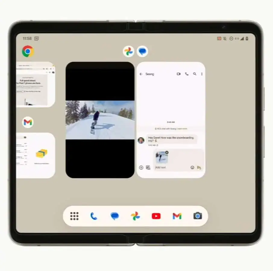 Pixel Fold split screen overview Google IO 2023