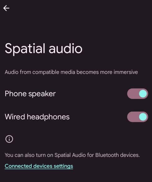 Pixel Fold Spatial Audio through speakers