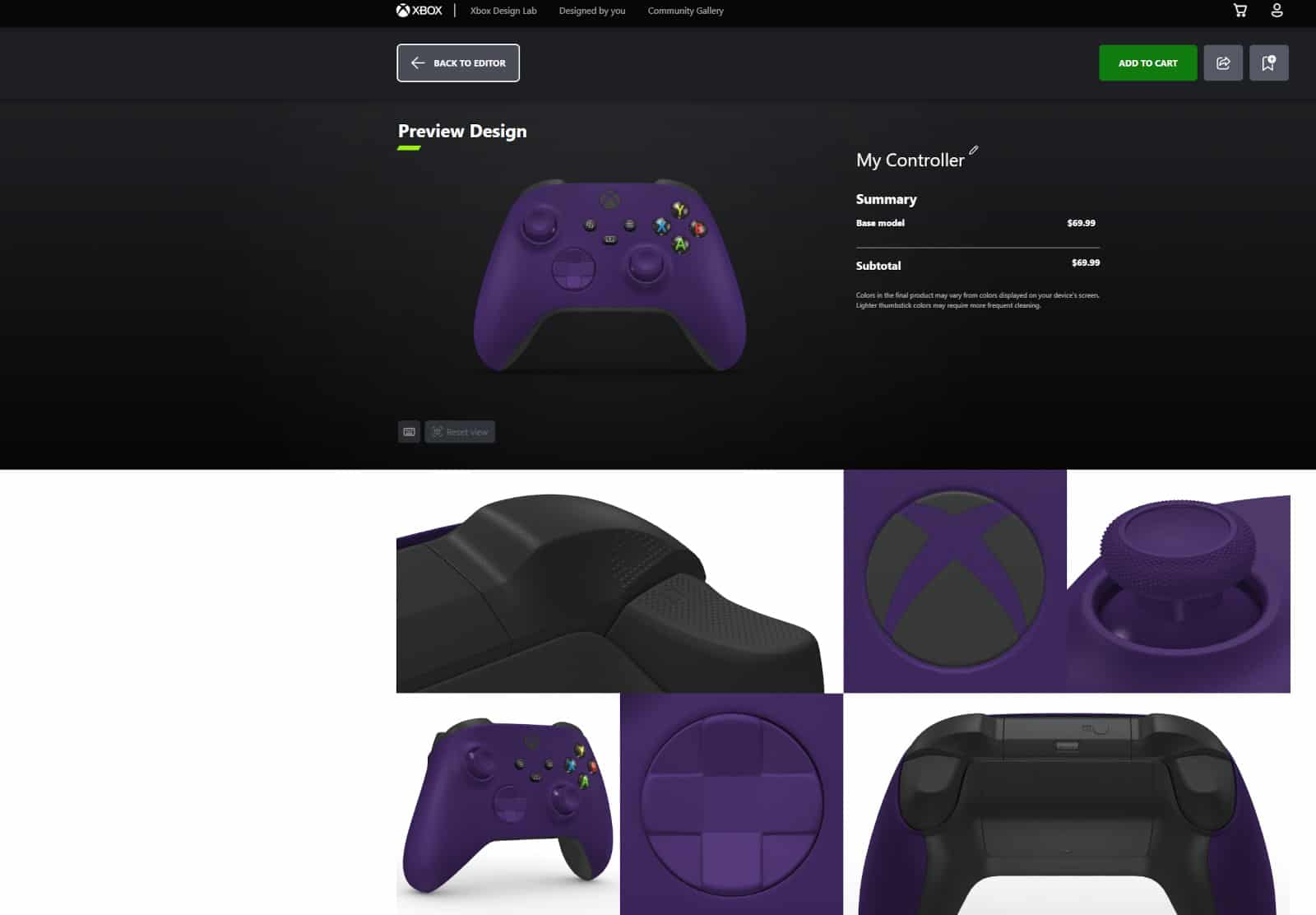 Xbox Design Lab Purple Controller