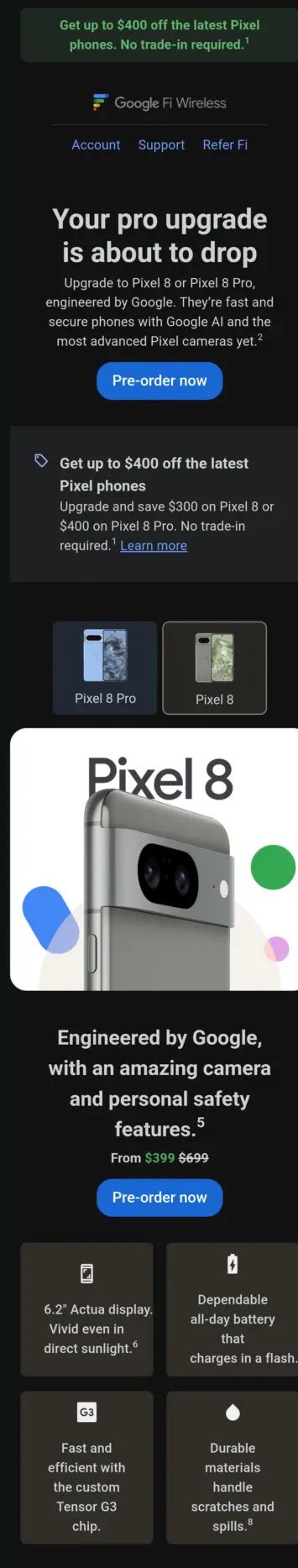 Google Fi Pixel 8 Upgrade Offer (2)
