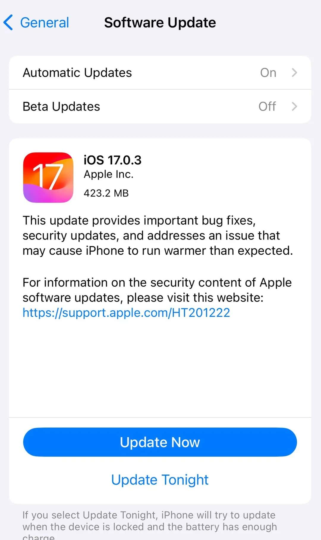 iOS 17 0 3 update