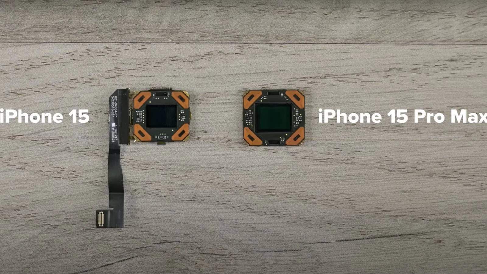 iPhone 15 vs iPhone 15 Pro Max sensor size