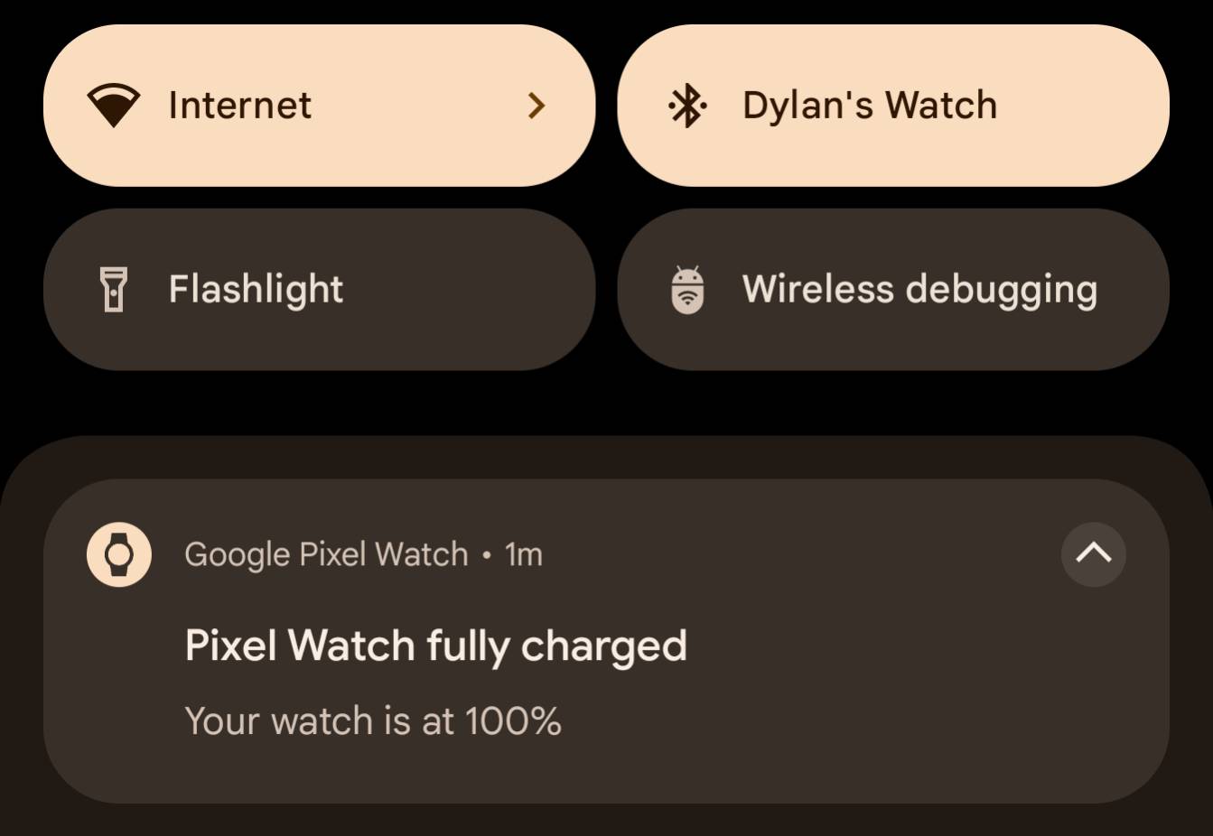 Google pixel watch app fully charged notification