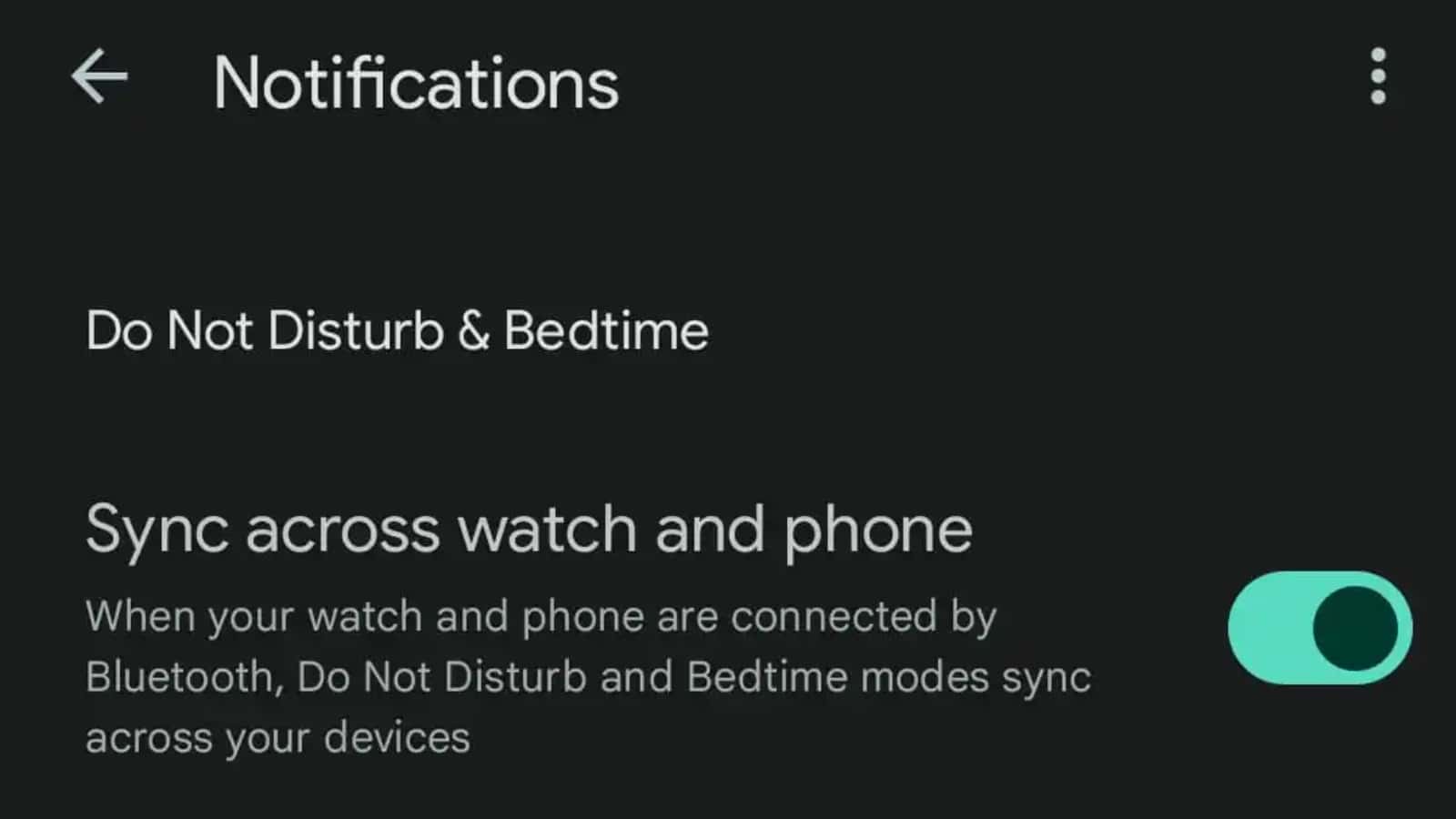 Pixel Watch DND and bedtime sync
