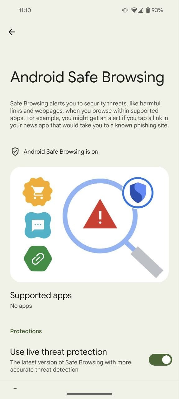 Android Safe Browsing screenshot