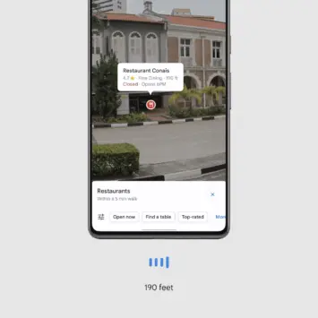 Google Maps Lens screen reader