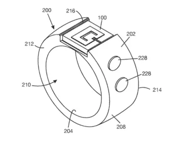 Google smart ring wearable antenna patent 2