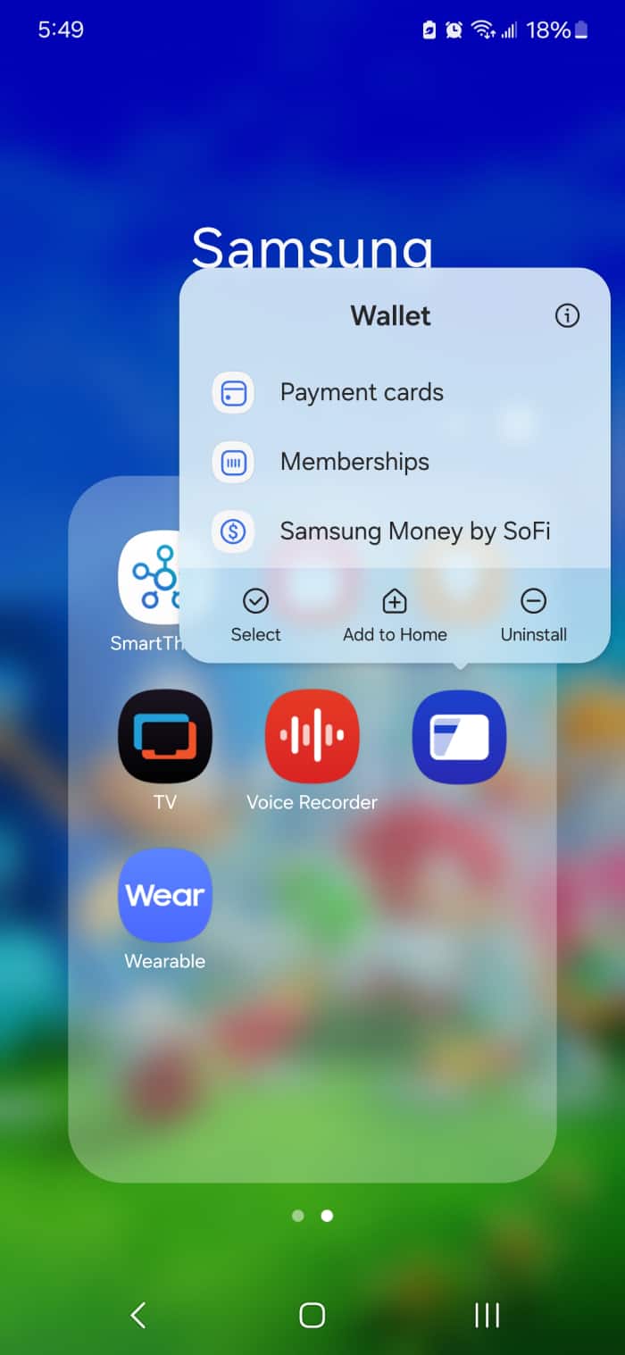 Samsung uninstall Samsung Wallet