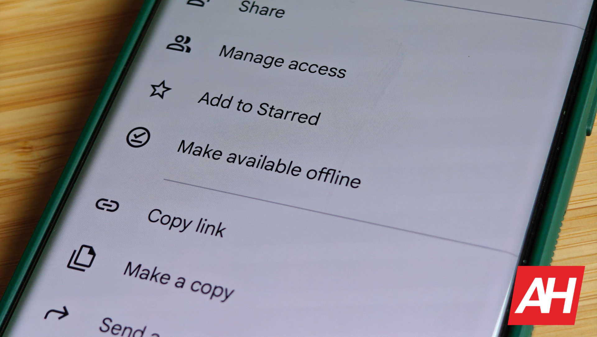 AH Google Docs make available offline