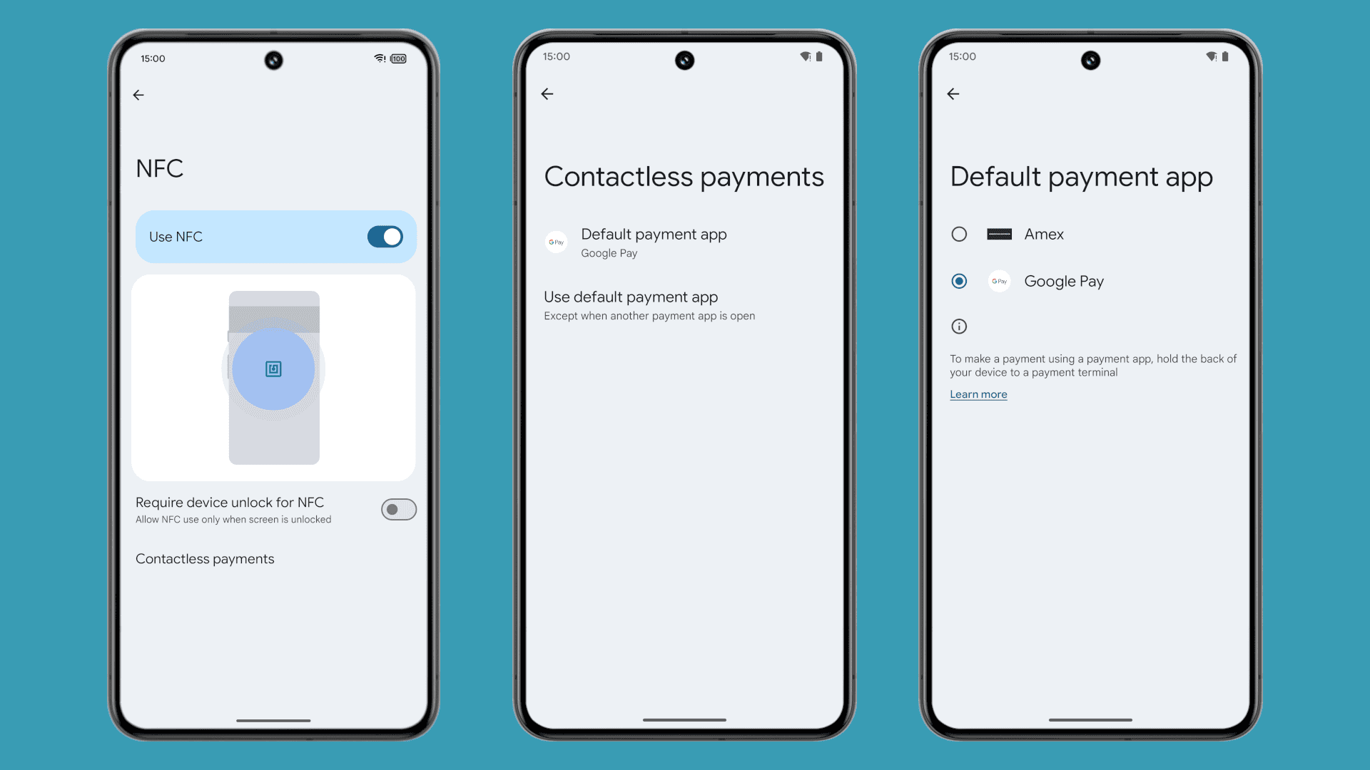 Android 15 default contactless payment app