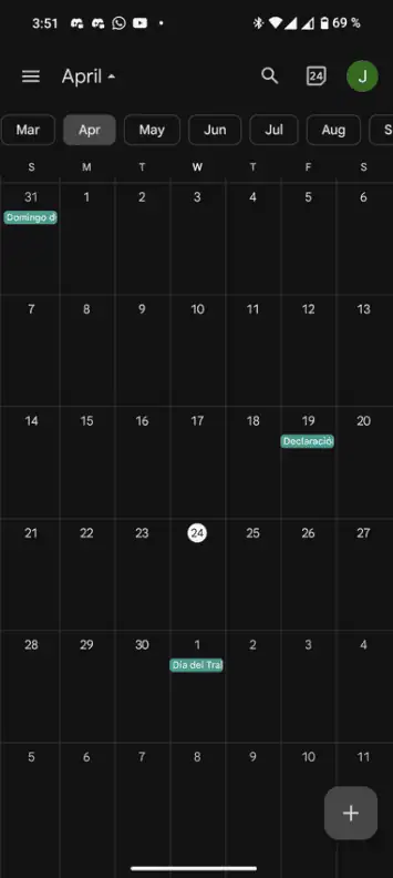 Google Calendar month chips 1