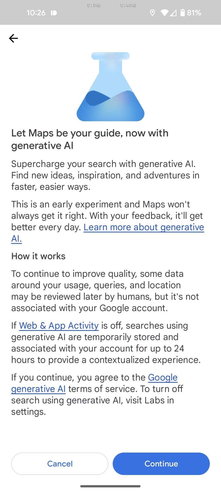 Google Maps generative AI